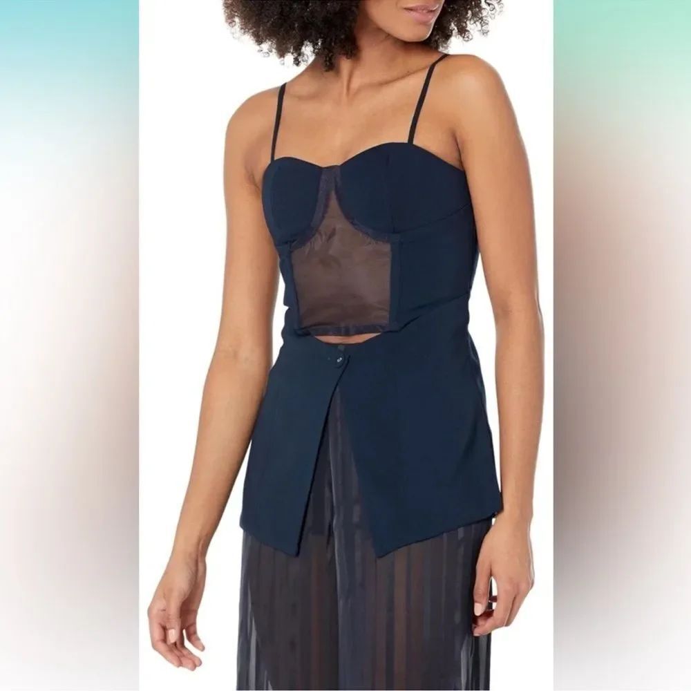 NWT The Drop Women's Sky Captain Organza Inset Long Corset Top by @signedblake